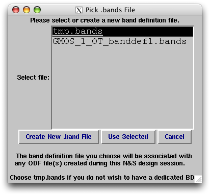 [Band creation / selection dialog]