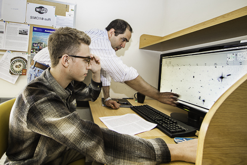 Gemini staff Juan Madrid, mentors undergraduate Alex Gagliano who is interested in Astrophysics and hopes to one day conduct research and teach at the University level.