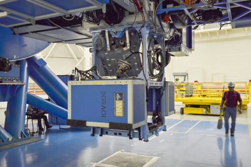 GSAOI on the bottom of the Gemini South telescope.