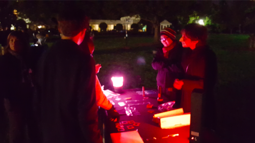 The spectra demos were really great at night! Ivy Kupec and Mangala Sharma from NSF were giving UV and visible light demos.