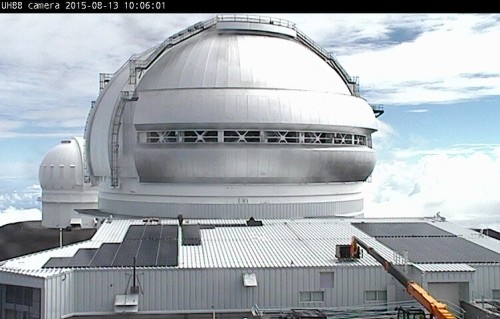 Progress on the PV panels on the Gemini Telescope as of Thursday, August 13th. 