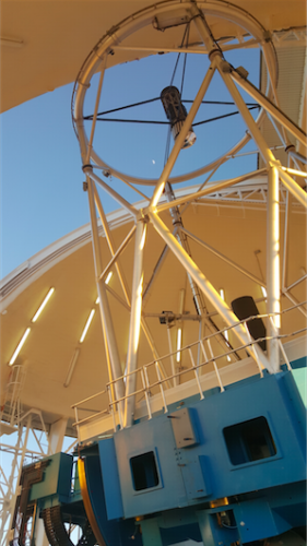 Once the shutter (what the telescope points out of) and the primary mirror are open, we head back down to the control room where the science begins.
