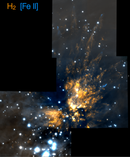 The explosive stellar outlfow of Orion Molecular Cloud 1. Picture credit Bally et al. 2015