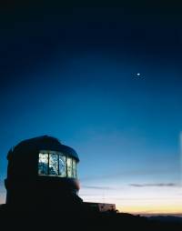 Gemini South at Twilight with Crescent Moon