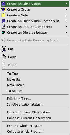 Right click menu