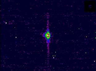 Marginally
resolved object with slit across disk.